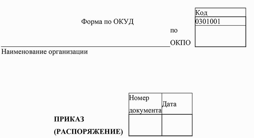 Формы документов по окуд