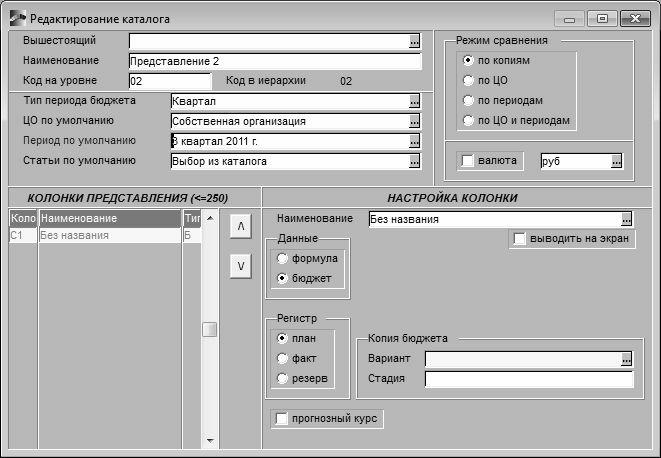 Редактор каталога. Наименование и код уровня бюджета. Код уровня бюджета. Справочник уровни бюджета. Правка представления.
