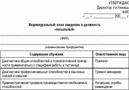 План ввода в должность менеджера по продажам