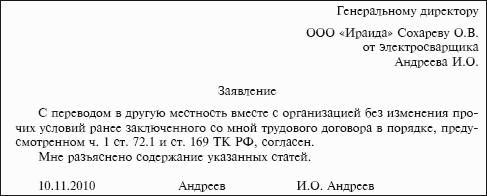 Образец приказа об увольнении в связи с переводом мужа в другую местность