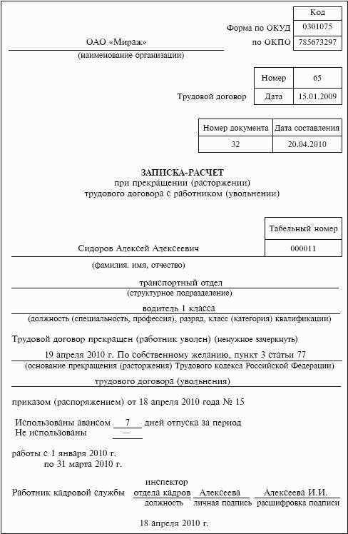 Образец приказа на выплату компенсации за неиспользованный отпуск образец