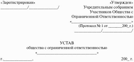 Образец устава с двумя директорами